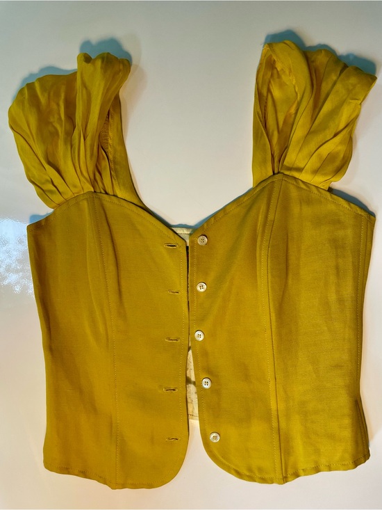 Kenzo Tops - Kenzo Mustard Button-Front Bustier Top